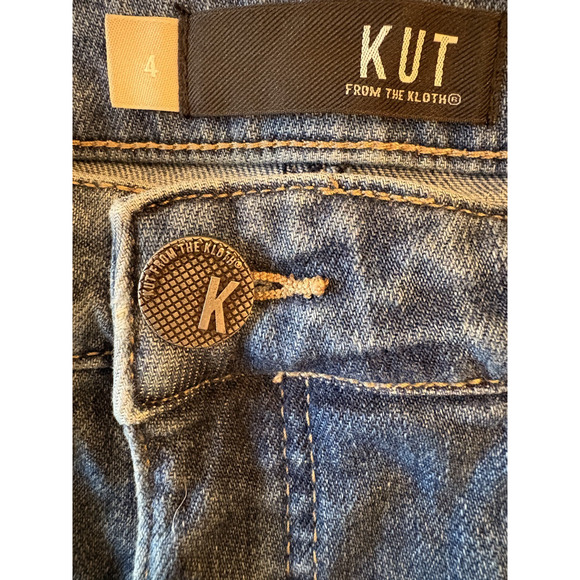 Kut From The Kloth Kelsey Fab AB Ankle Flare High Rise Jeans Womens 4 Blue Denim - Picture 2 of 6
